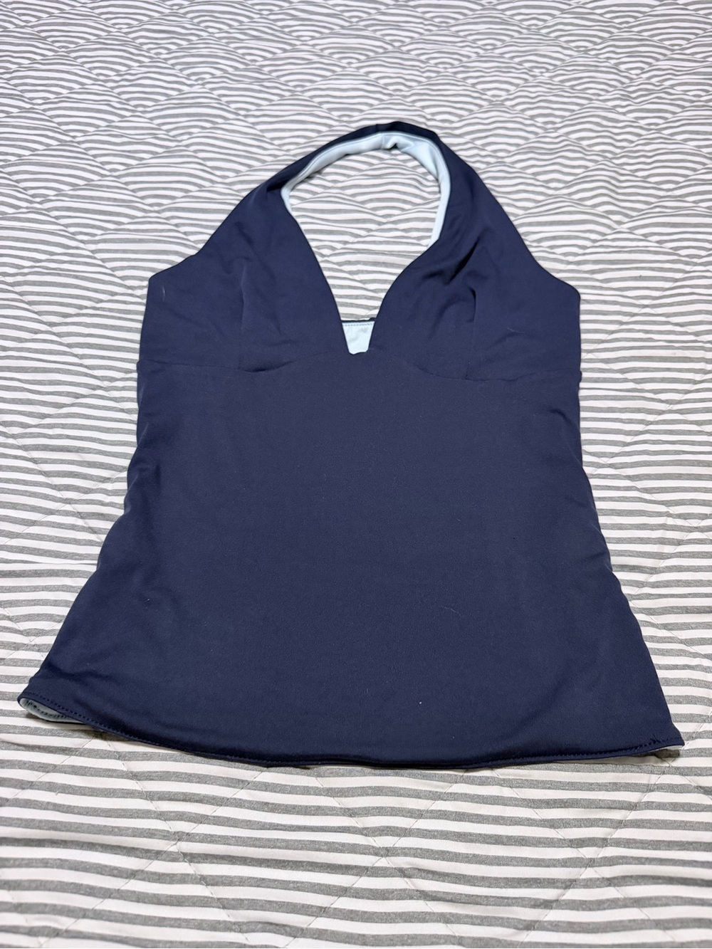 gaze Navy Halter One-Piece Swim Top